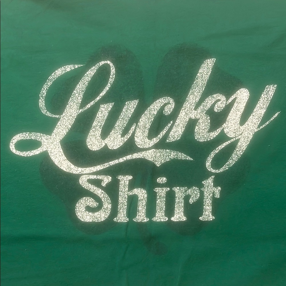 Green Lucky Shirt with White Print